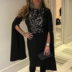 Byrd Tzippy Waltner Diamond Embellished Dress Dramatic Sleeves Size Medium